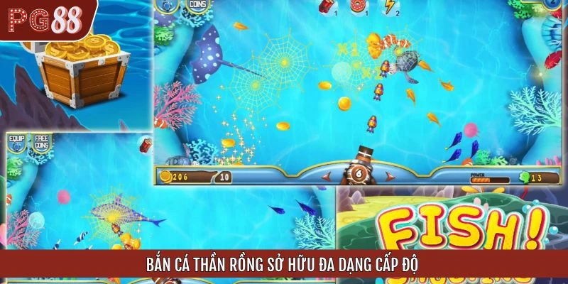 Bắn cá Thần Rồng sở hữu đa dạng cấp độ